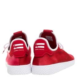 Pre Owned Pharrell Williams x Adidas Red Cotton Knit PW Tennis Hu Sneakers Size 46