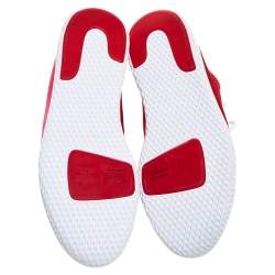 Pre Owned Pharrell Williams x Adidas Red Cotton Knit PW Tennis Hu Sneakers Size 46