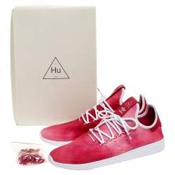 Pre Owned Pharrell Williams x Adidas Red Cotton Knit PW Tennis Hu Sneakers Size 46