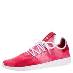 Pre Owned Pharrell Williams x Adidas Red Cotton Knit PW Tennis Hu Sneakers Size 46