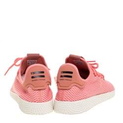 Pre Owned Pharrell Williams x Adidas Pink Cotton Knit PW Tennis Hu Sneakers Size 46