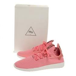Pre Owned Pharrell Williams x Adidas Pink Cotton Knit PW Tennis Hu Sneakers Size 46