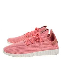 Pre Owned Pharrell Williams x Adidas Pink Cotton Knit PW Tennis Hu Sneakers Size 46