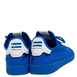 Pre Owned Pharrell Williams x Adidas Blue Cotton Knit PW Tennis Hu Sneakers Size 46