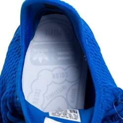 Pre Owned Pharrell Williams x Adidas Blue Cotton Knit PW Tennis Hu Sneakers Size 46