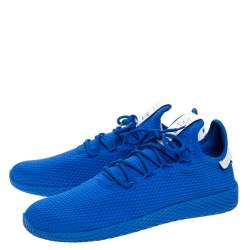 Pre Owned Pharrell Williams x Adidas Blue Cotton Knit PW Tennis Hu Sneakers Size 46
