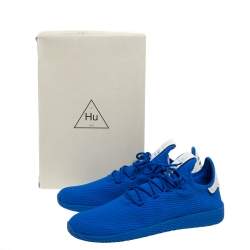Pre Owned Pharrell Williams x Adidas Blue Cotton Knit PW Tennis Hu Sneakers Size 46