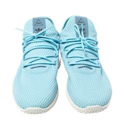 Pre Owned Pharrell Williams x Adidas Blue Cotton Knit PW Tennis Hu Sneakers Size 46