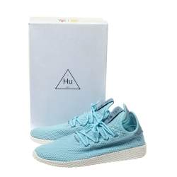 Pre Owned Pharrell Williams x Adidas Blue Cotton Knit PW Tennis Hu Sneakers Size 46