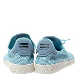 Pre Owned Pharrell Williams x Adidas Blue Cotton Knit PW Tennis Hu Sneakers Size 46