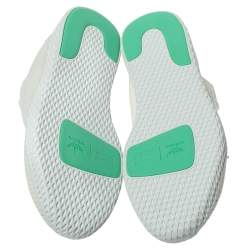 Pre Owned Pharrell Williams x Adidas White/Green Cotton Knit PW Tennis Hu Sneakers Size 46