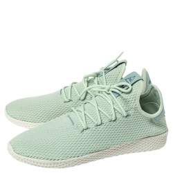 Pre Owned Pharrell Williams x Adidas Mint Green Cotton Knit PW Tennis Hu Sneakers Size 46