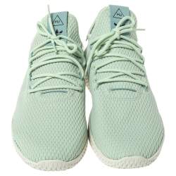 Pre Owned Pharrell Williams x Adidas Mint Green Cotton Knit PW Tennis Hu Sneakers Size 46