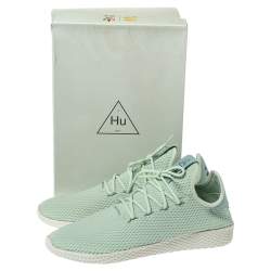 Pre Owned Pharrell Williams x Adidas Mint Green Cotton Knit PW Tennis Hu Sneakers Size 46