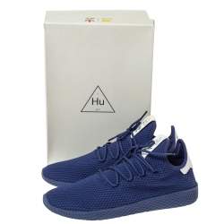 Pre Owned Pharrell Williams x Adidas Dark Blue Cotton Knit PW Tennis Hu Sneakers Size 46
