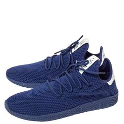 Pre Owned Pharrell Williams x Adidas Dark Blue Cotton Knit PW Tennis Hu Sneakers Size 46