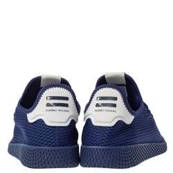 Pre Owned Pharrell Williams x Adidas Dark Blue Cotton Knit PW Tennis Hu Sneakers Size 46