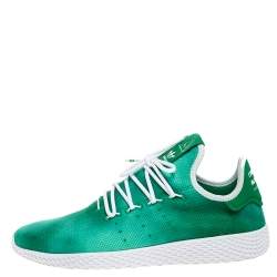 Pre Owned Pharrell Williams x Adidas Holi Green Knit Fabric PW Tennis Hu Sneakers Size 46