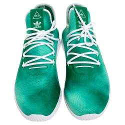 Pre Owned Pharrell Williams x Adidas Holi Green Knit Fabric PW Tennis Hu Sneakers Size 46