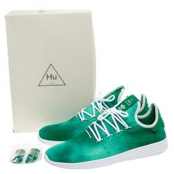 Pre Owned Pharrell Williams x Adidas Holi Green Knit Fabric PW Tennis Hu Sneakers Size 46