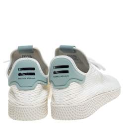Pre Owned Pharrell Williams x Adidas White Cotton Knit PW Tennis Hu Sneakers Size 46