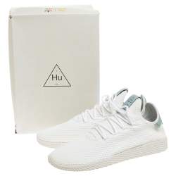 Pre Owned Pharrell Williams x Adidas White Cotton Knit PW Tennis Hu Sneakers Size 46