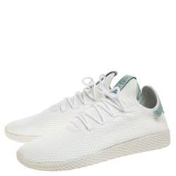 Pre Owned Pharrell Williams x Adidas White Cotton Knit PW Tennis Hu Sneakers Size 46