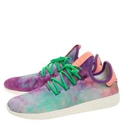 Pre Owned Pharrell Williams x Adidas Dye Multicolor Knit Fabric PW Tennis Hu Sneakers Size 46