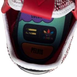 Pharrell Williams x Adidas Red/White Knit Fabric Solar Hu Sneakers Size 46