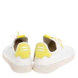 Adidas White Cotton Knit Pharrell Williams Tennis Hu Sneakers Size 46