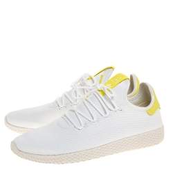 Adidas White Cotton Knit Pharrell Williams Tennis Hu Sneakers Size 46