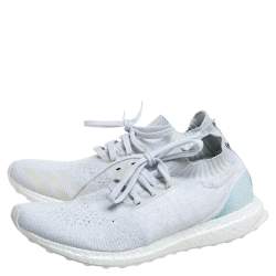 Pre Owned Adidas Light Blue/White Knit Fabric Ultra Boost Uncaged Parley Sneakers Size 42