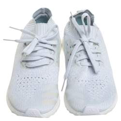 Pre Owned Adidas Light Blue/White Knit Fabric Ultra Boost Uncaged Parley Sneakers Size 42