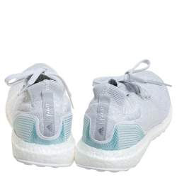 Pre Owned Adidas Light Blue/White Knit Fabric Ultra Boost Uncaged Parley Sneakers Size 42