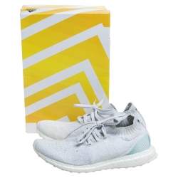 Pre Owned Adidas Light Blue/White Knit Fabric Ultra Boost Uncaged Parley Sneakers Size 42