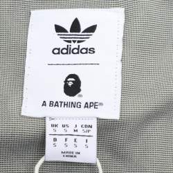 Adidas x BAPE Green Camo Stretch Knit Logo Printed Hoodie S