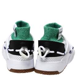 Adidas Originals by Alexander Wang White/Green Leather And Knit Fabric Puffer Trainer High-Top Sneakers Size 42