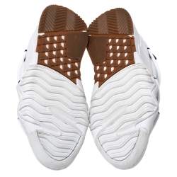 Adidas Originals by Alexander Wang White/Green Leather And Knit Fabric Puffer Trainer High-Top Sneakers Size 42