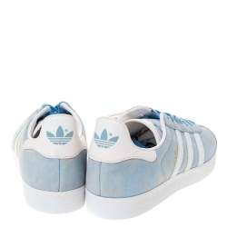 Adidas Light Blue/White Nubuck And Leather Gazelle Sneaker Size 46.5