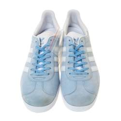 Adidas Light Blue/White Nubuck And Leather Gazelle Sneaker Size 46.5