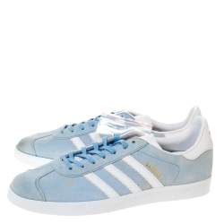 Adidas Light Blue/White Nubuck And Leather Gazelle Sneaker Size 46.5