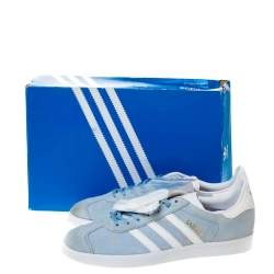 Adidas Light Blue/White Nubuck And Leather Gazelle Sneaker Size 46.5