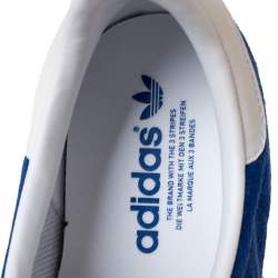 Adidas Blue/White Suede And Leather Gazelle Sneakers Size 46.5