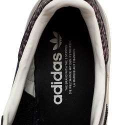 Pre Owned Adidas Black Leather Superstar 80s Sneakers Size 42