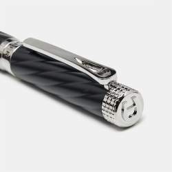 Aigner Black Textured Composite Silver Tone Ballpoint Pen