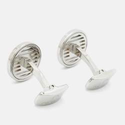 Aigner Logo Two Tone Metal Cufflinks