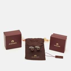 Aigner Logo Two Tone Metal Cufflinks