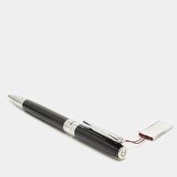 Pre Owned Aigner Black Resin Silver Tone Ballpoint Pen
