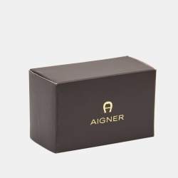 Aigner Mother of Pearl Two Tone Round Cufflinks