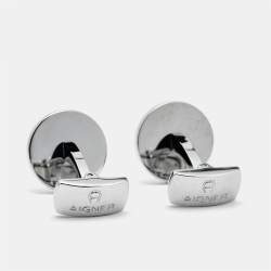 Aigner Mother of Pearl Two Tone Round Cufflinks